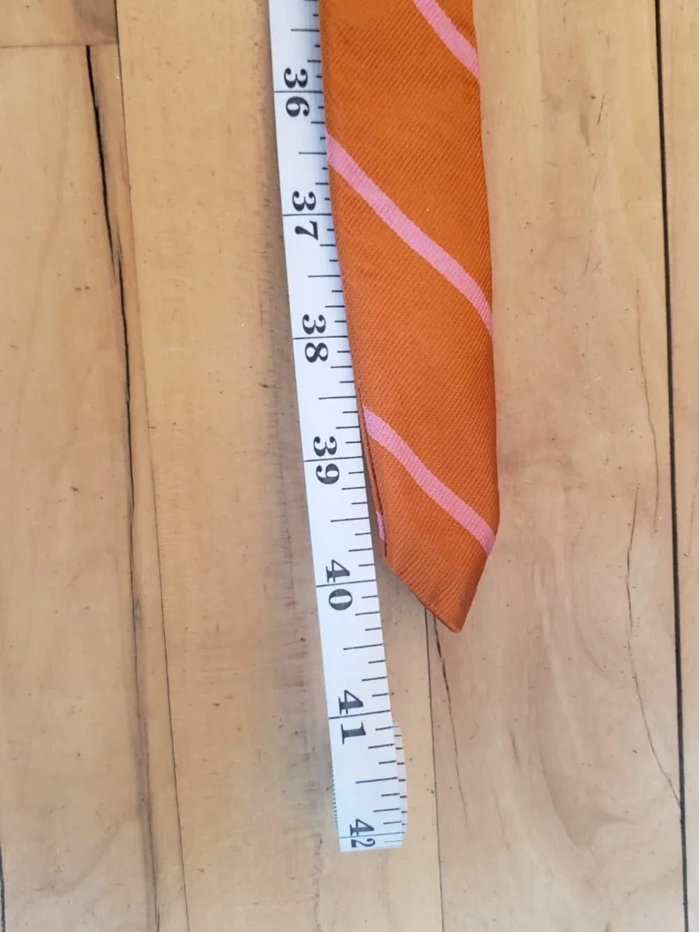 J Crew Orange Pink 100% Silk Tie D ring Belt S/M Preppy Y2K Coastal Collegiate - Picture 5 of 5